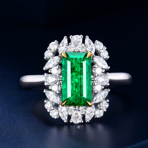 Anillo Esmeralda Imperial 1.32 ct – Oro 18K con Piedra Natural Verde