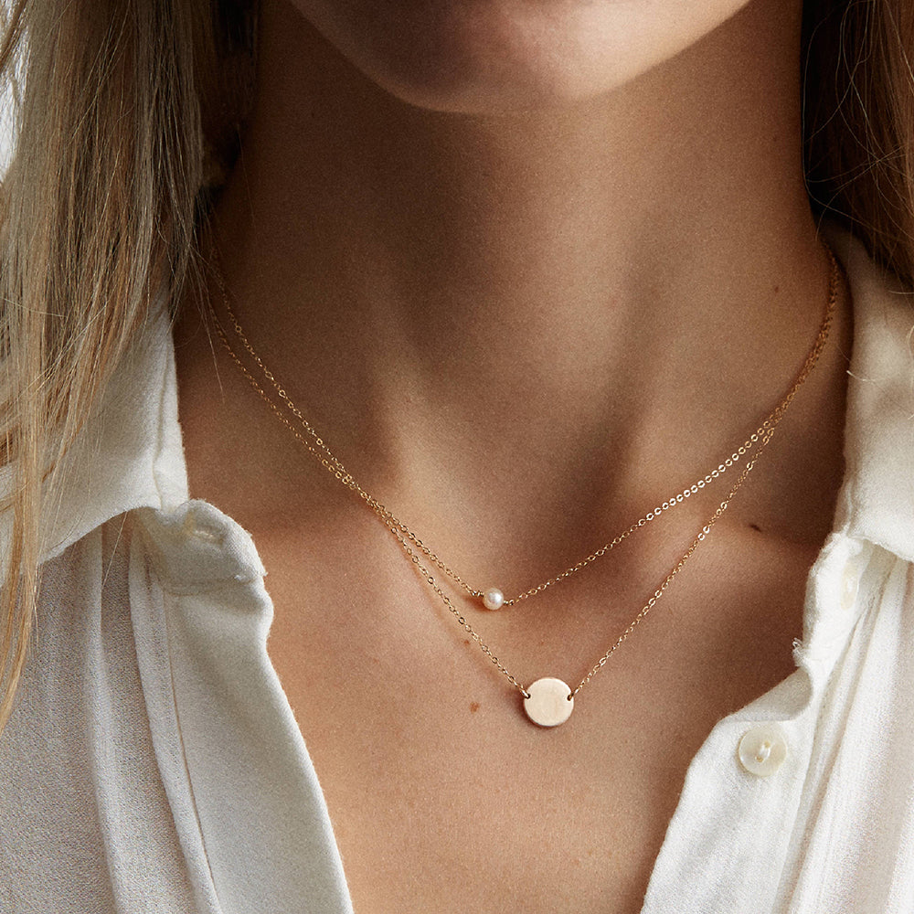 Aura de Perla – Gargantilla Minimalista en Acero Inoxidable 316L