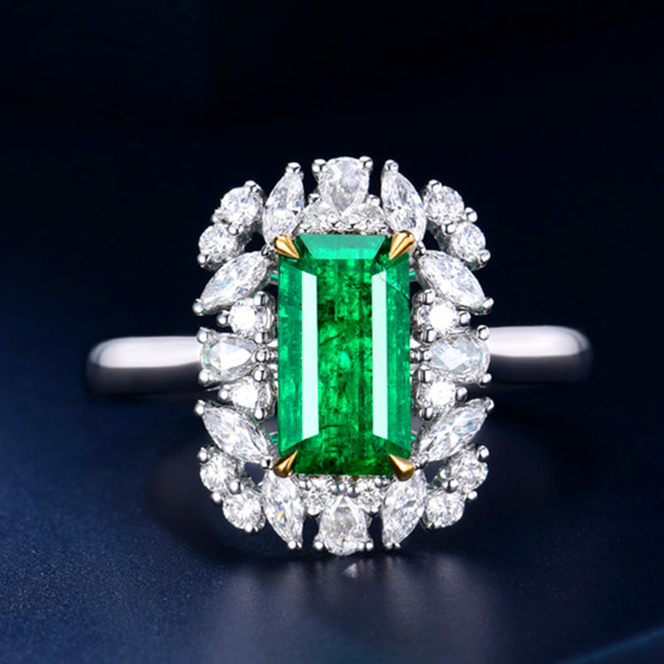 Anillo Esmeralda Imperial 1.32 ct – Oro 18K con Piedra Natural Verde