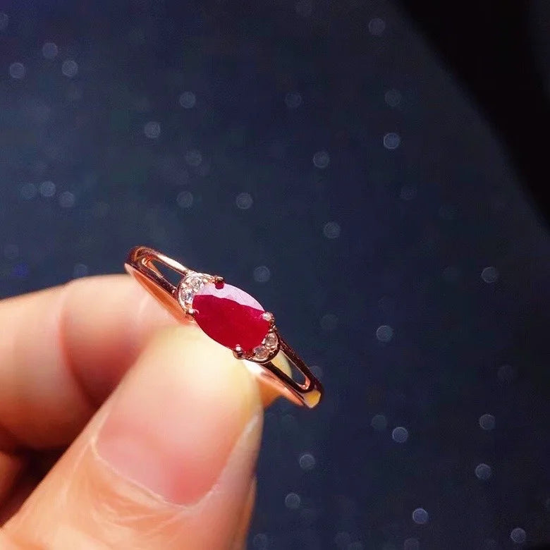 Anillo Corazón de Fuego 0.5 ct – Plata 925 con Baño de Oro 18K