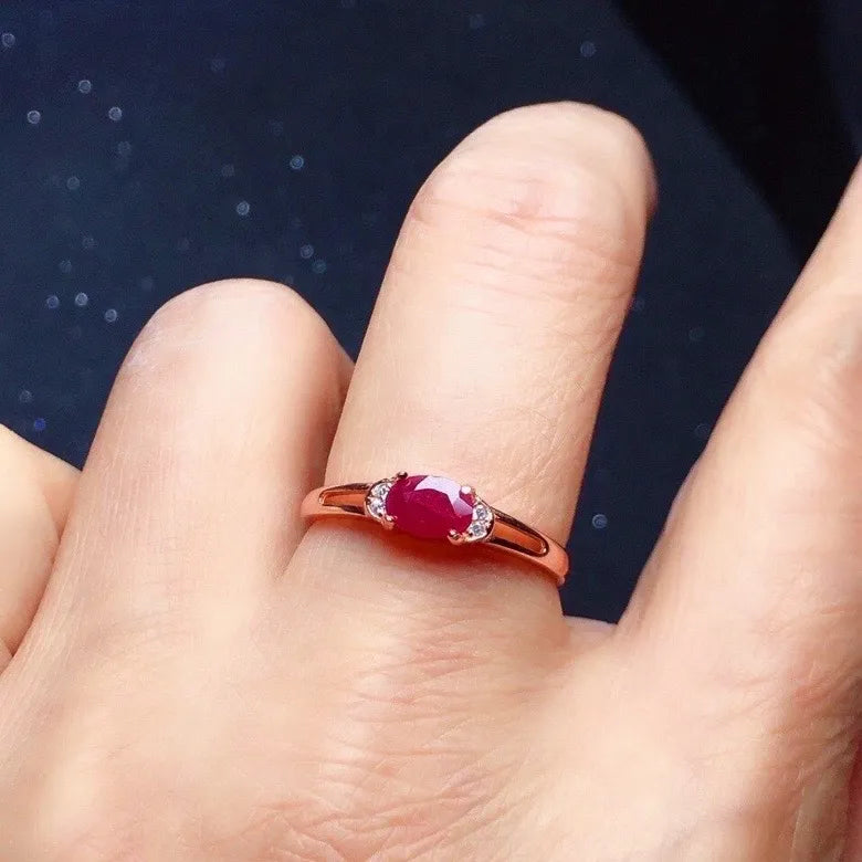 Anillo Corazón de Fuego 0.5 ct – Plata 925 con Baño de Oro 18K